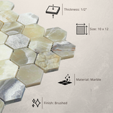 Beryl Onyx Hexagon Marble Tile- 1 piece